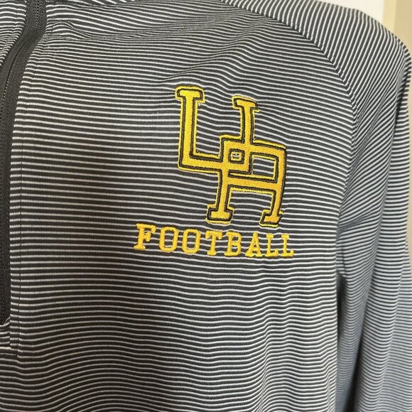 Under Armour Football Pull Over Shirt Mens XL Black 1/4 Zip Striped Loose Fit - Picture 7 of 10